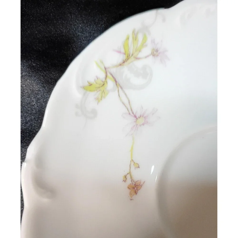 A. Lanternier Limoges France Purple Floral Saucer